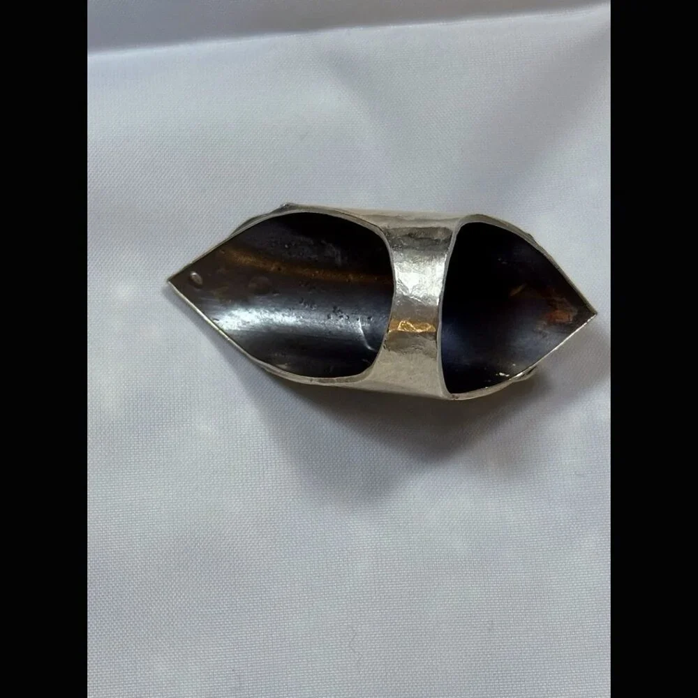 OOAK Acid Queen Warrior Ring Lodolite Sterling Silver Moon Shield Knuckle 9 - Picture 6 of 10